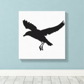 Seagull Flying Silhouette Zeichnend Leinwanddruck (Insitu (Holzboden))