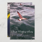 SEAGULL FLYING ÜBER DIE WELLEN STRAND WEDEN EINLADUNG (Vorne/Hinten)