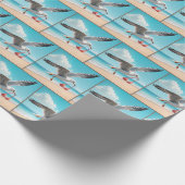 Seagull Flying With a Bikini Top Geschenkpapier (Ecke)