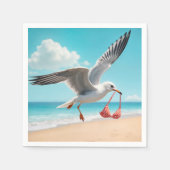 Seagull Flying With a Bikini Top Serviette (Vorderseite)