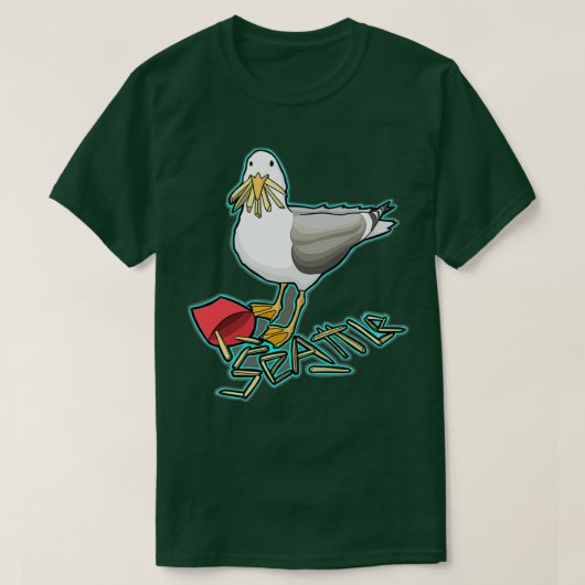 Seagull frisst Pommes frites T-Shirt (Design vorne)