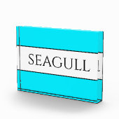 SEAGULL Fun Bright Hübsch Sky Blaue Streifen Fotoblock (Rechts)