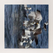 Seagull Fütternd Frenzy Acrylic Jigsaw Puzzle (Horizontal)