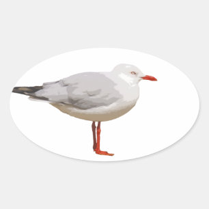 Seagull-Grafik Ovaler Aufkleber