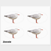 Seagull-Grafik Ovaler Aufkleber (Blatt)