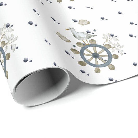 Seagull Hitching a Ride Geschenkpapier (Rolleneckpunkt)