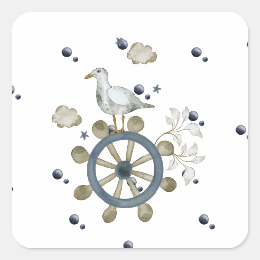 Seagull Hitching a Ride Sticker (Vorderseite)