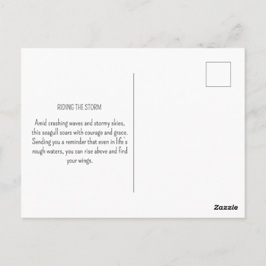 Seagull Höhenwellen Sturmwolken Wolken Ozean Küste Postkarte (Rückseite)