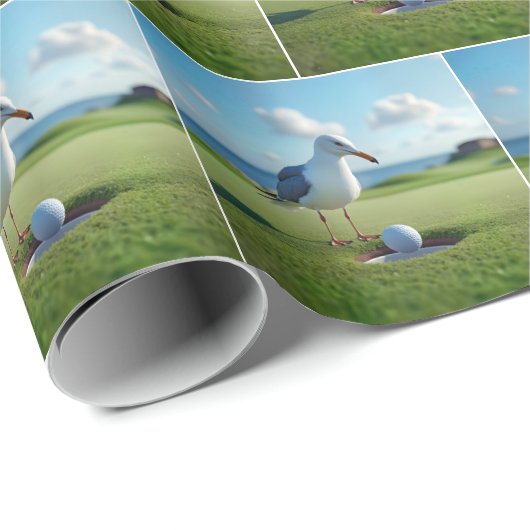 Seagull Hole-in-One Golf Ball Geschenkpapier (Rolleneckpunkt)