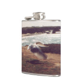 Seagull im Flug Vinyl Wrapped Flask Flachmann (Links)