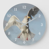 Seagull im Foto Große Wanduhr (Vorderseite)
