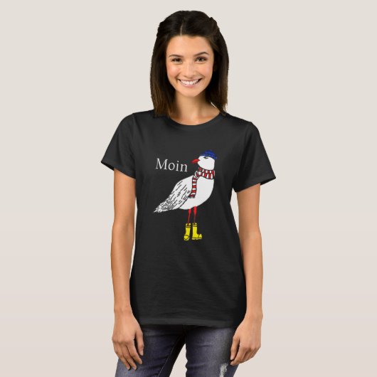 Seagull im maritimen Stil mit Hutkarf und Stiefeln T-Shirt (Vorne ganz)