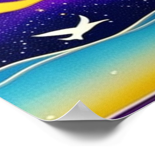 Seagull im Wolkenplakat Poster (Ecke)