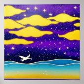 Seagull im Wolkenplakat Poster (Vorne)