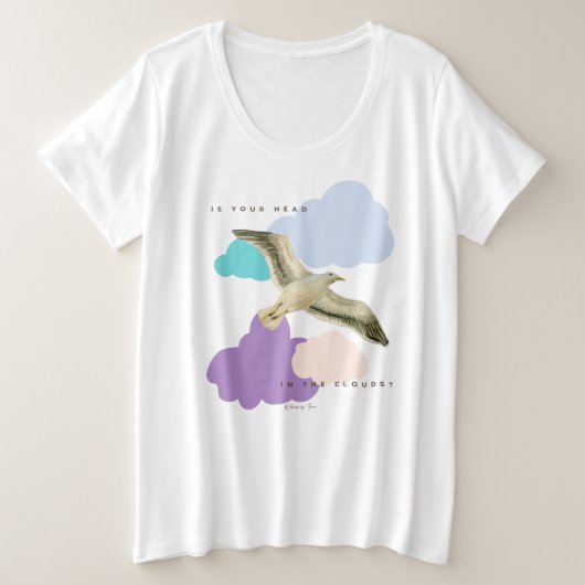 Seagull in den Wolken Große Größe T-Shirt (Design vorne)