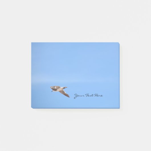 Seagull in Flight Blue Post-it Klebezettel (Vorderseite)