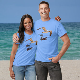 Seagull in Flight Free Spirit Coastal Fotografy T-Shirt