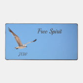 Seagull in Flight Free Spirit Sky Blue Coastal Schreibtischunterlage (Vorderseite)