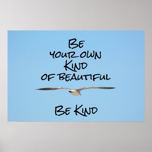 Seagull in Flight ist Kind blau Poster (Vorne)