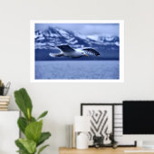 Seagull in Flight Wildlife Art Poster (Heimbüro)