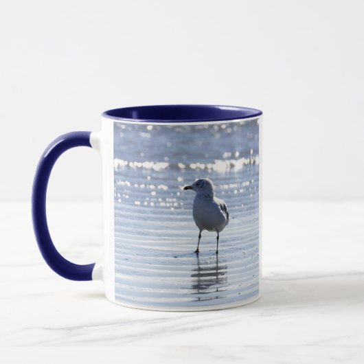 Seagull in Ocean Photo Mug Tasse (Links)