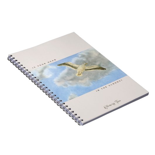 Seagull in the clouds notizblock (Rechte Seite)