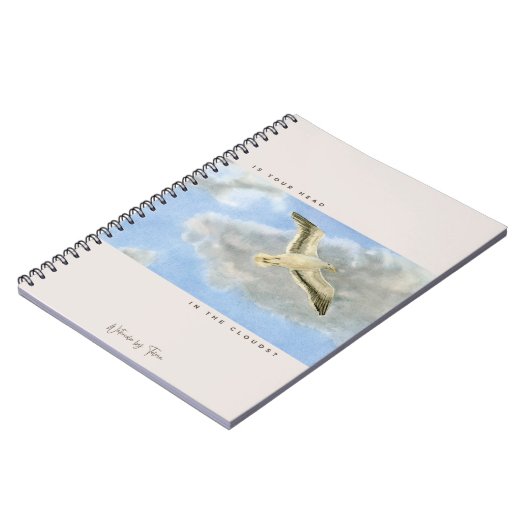 Seagull in the clouds notizblock (Linke Seite)