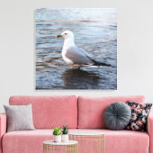 Seagull in Wasser mit weichem Morgenlicht Leinwanddruck (Insitu (Wohnzimmer))