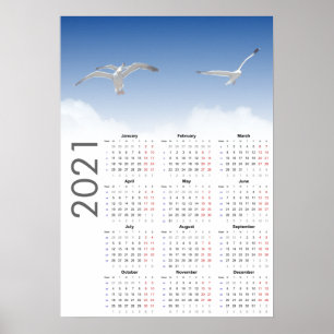 Seagull Kalender 2021 Poster - Montag zuerst