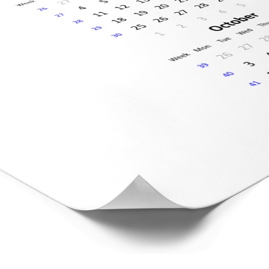 Seagull Kalender 2022 Poster - Montag zuerst (Ecke)