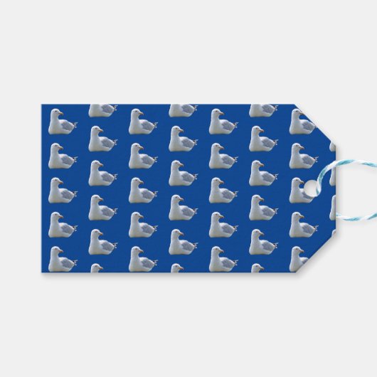 Seagull Lay Down Blue Geschenkanhänger (Vorderseite (Horizontal))