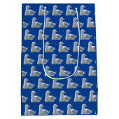 Seagull Lay Down Navy Blue Mittlere Geschenktüte (Rückseite)