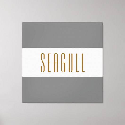 SEAGULL Medium Grau Weiße weiße Streifen Leinwanddruck (Vorderseite)