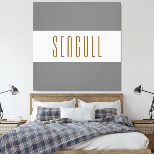 SEAGULL Medium Grau Weiße weiße Streifen Leinwanddruck (Insitu (Schlafzimmer))