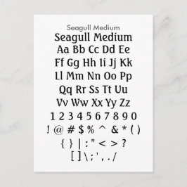 Seagull Medium - Zazzle-Schriftart-Beispielblatt Postkarte