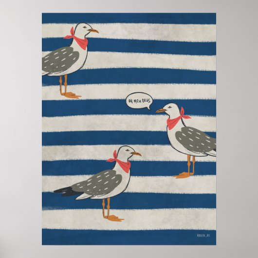 Seagull Minimalistisch Flat Poster (Vorne)