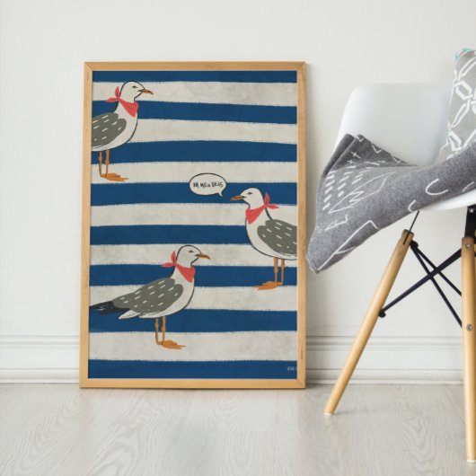 Seagull Minimalistisch Flat Poster