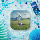 Seagull mit einem Golf-Ball Pappteller (Party)