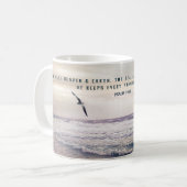 Seagull mit einem Psalm Bible Verse Beach Kaffeetasse (Vorderseite Links)