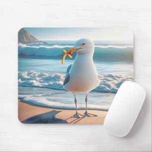 Seagull mit französischen Fries Mousepad