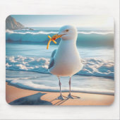 Seagull mit französischen Fries Mousepad (Vorne)