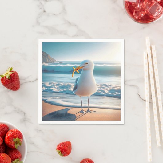 Seagull mit französischen Fries Serviette (Beispiel)