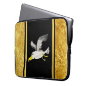 Seagull mit Goldfolie Laptopschutzhülle (Vorderseite Links)