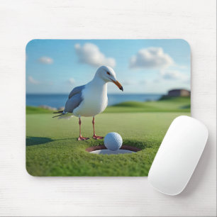 Seagull mit Golfball Mousepad