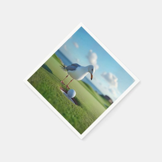 Seagull mit Golfball Serviette (Ecke)
