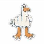 SEAGULL MIT MITTELFINGERKÖRPER AUFKLEBER (Vorderseite)