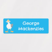 Seagull mit Pommes frites Cartoon personalisiert Etiketten (Design 2)