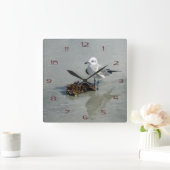 Seagull mit Seetang Quadratische Wanduhr (Zuhause)