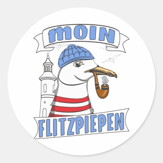 Seagull Moin Flitzpiepen Runder Aufkleber (Vorderseite)