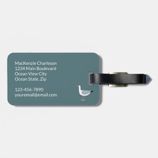 Seagull Nautic Personalisiert Luggage Tag Gepäckanhänger (Rückseite horizontal)